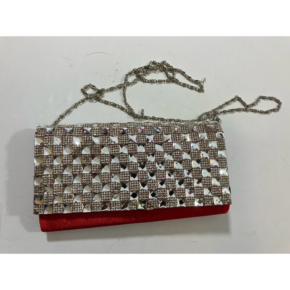 Camille Red Satin with Chain Strap